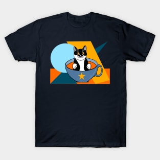 Cute Tuxedo cat in a Cup Tux in a cup of soup  Copyright TeAnne T-Shirt